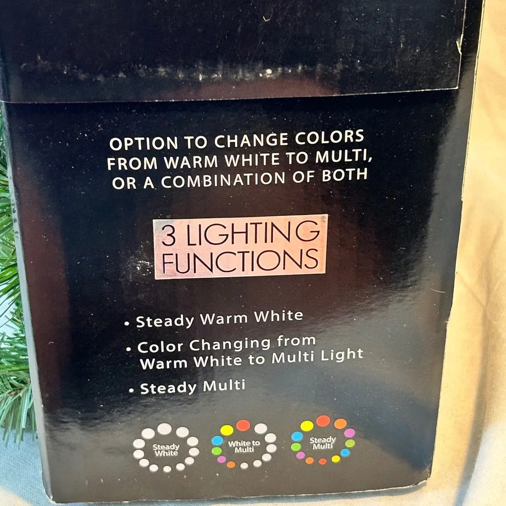 Color Switch Plus 9ft Cortland LED Pre-Lit Garland Color Changing Battery Timer